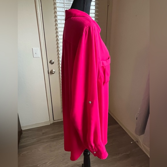 Hot pink button down - Picture 5 of 7